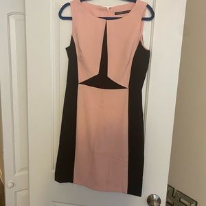 Pink and Black Wear to Work Dress